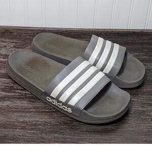 Adidas Men's Gray White Slide Slip On Size 14